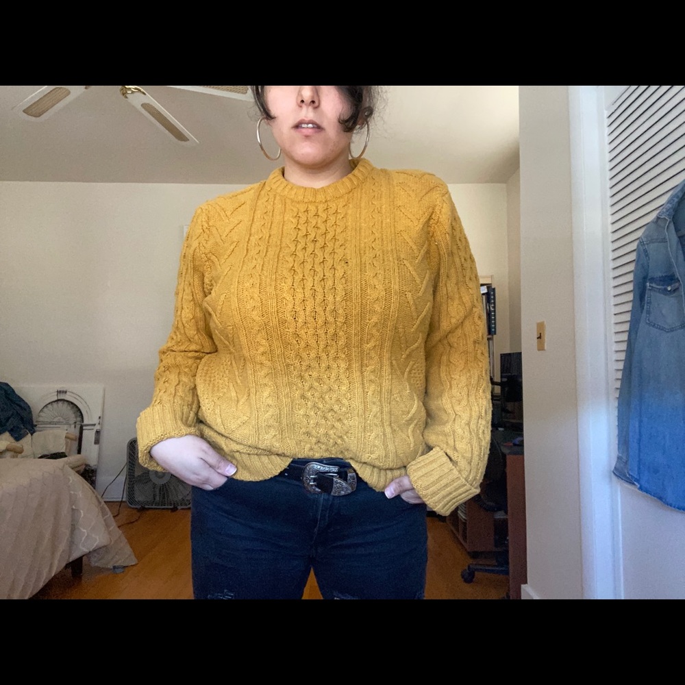 Oversized Chunky Yellow Sweater
